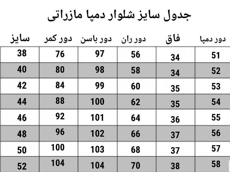 ✅ دو سه سانت اختلاف اندازه در نظر بگیرید
